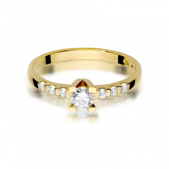 Złoty pierścionek zaręczynowy z brylantami 0.37ct BD368