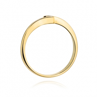 Złoty pierścionek zaręczynowy z brylantem 0.09ct BD371