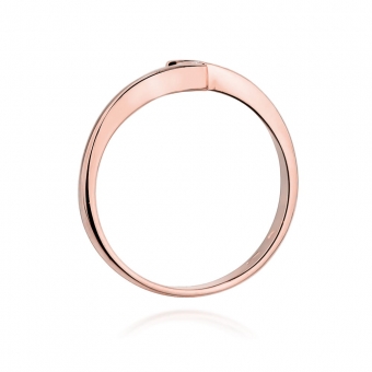 Pierścionek z różowego złota z brylantem 0.09ct BD371/R
