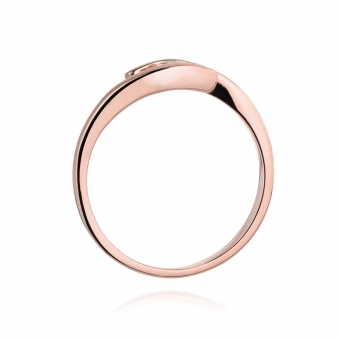 Pierścionek z różowego złota z brylantem 0.09ct BD373/R