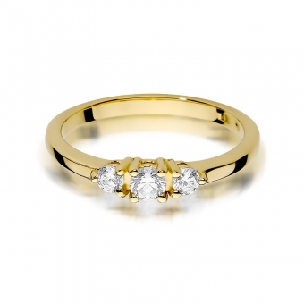 Złoty pierścionek zaręczynowy z brylantami 0.33ct BD377