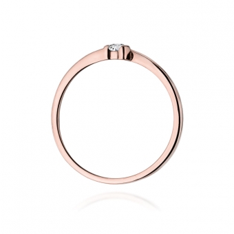 Pierścionek z różowego złota z brylantem 0.09ct BD380/R