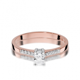 Pierścionek z różowego złota z brylantami 0.22ct BD382/R
