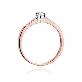 Pierścionek z różowego złota z brylantami 0.22ct BD382/R