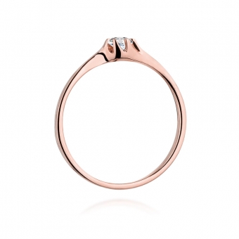 Pierścionek z różowego złota z brylantem 0.09ct BD383/R