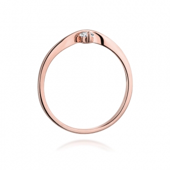 Pierścionek z różowego złota z brylantem 0.09ct BD385/R