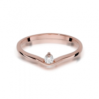 Pierścionek z różowego złota z brylantem 0.09ct BD385/R