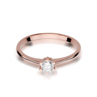 Pierścionek z różowego złota z brylantem 0.23ct BD387/R