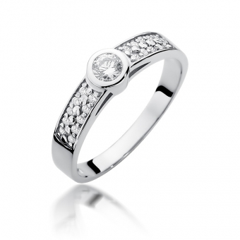 Pierścionek zaręczynowy z białego złota z brylantami 0.35ct BD389/W