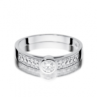 Pierścionek zaręczynowy z białego złota z brylantami 0.35ct BD389/W