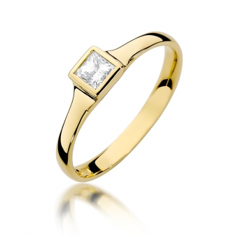 Złoty pierścionek zaręczynowy z brylantem 0.30ct BD391