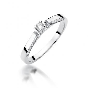 Pierścionek zaręczynowy z białego złota z brylantami 0.28ct BD396/W