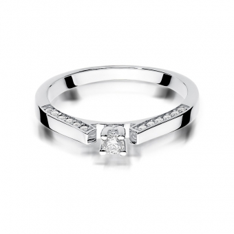 Pierścionek zaręczynowy z białego złota z brylantami 0.28ct BD396/W