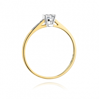 Złoty pierścionek zaręczynowy z brylantami 0.21ct BD399