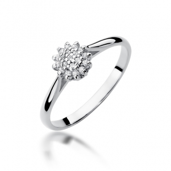 Pierścionek z różowego złota z brylantami 0.10ct BD401/R