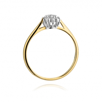 Złoty pierścionek zaręczynowy z brylantami 0.10ct BD401