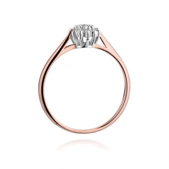 Pierścionek z różowego złota z brylantami 0.10ct BD401/R