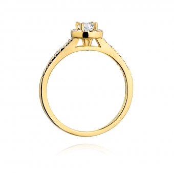 Złoty pierścionek zaręczynowy z brylantami 0.28ct BD406