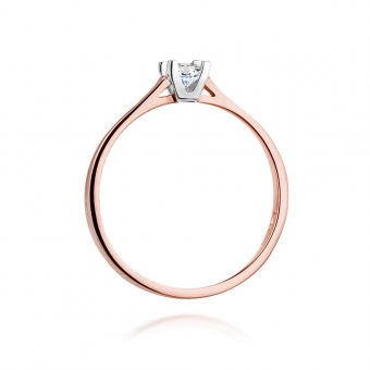 Pierścionek z różowego złota z brylantem 0.09ct BD407/R