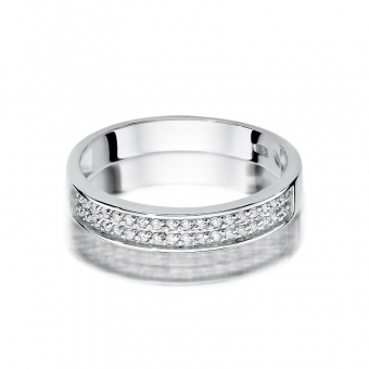 Pierścionek zaręczynowy z białego złota z brylantami 0.18ct BD410/W