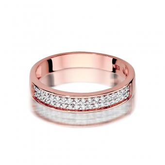 Pierścionek z różowego złota z brylantami 0.18ct BD410/R