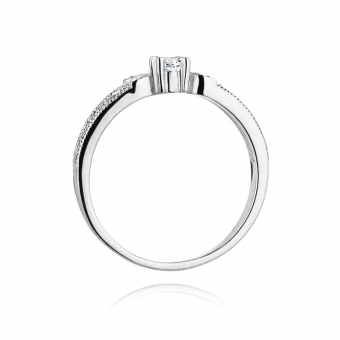 Pierścionek zaręczynowy z białego złota z brylantami 0.13ct BD411/W
