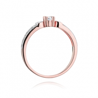 Pierścionek z różowego złota z brylantami 0.13ct BD411/R