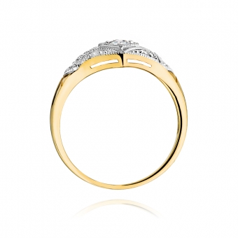Złoty pierścionek zaręczynowy z brylantami 0.19ct BD412