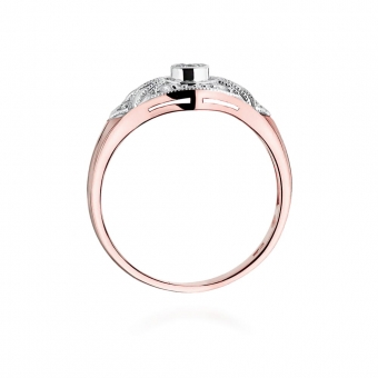 Pierścionek z różowego złota z brylantami 0.19ct BD413/R