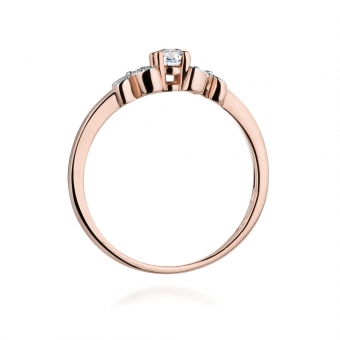 Pierścionek z różowego złota z brylantami 0.12ct BD414/R