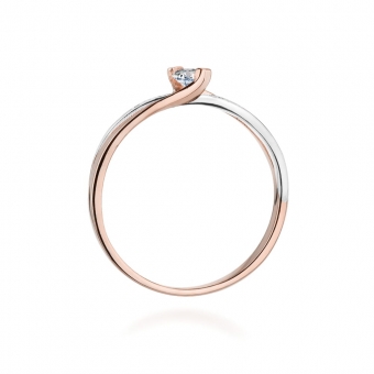 Pierścionek z różowego złota z brylantami 0.13ct BD415/R