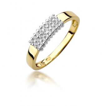 Złoty pierścionek zaręczynowy z brylantami 0.20ct BD418