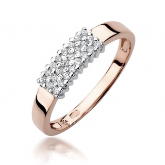 Pierścionek z różowego złota z brylantami 0.20ct BD418/R