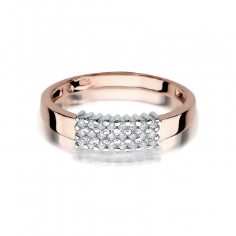 Pierścionek z różowego złota z brylantami 0.20ct BD418/R