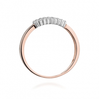 Pierścionek z różowego złota z brylantami 0.20ct BD418/R