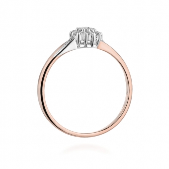 Pierścionek z różowego złota z brylantami 0.11ct BD419/R