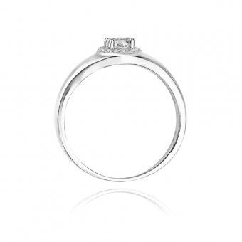 Pierścionek zaręczynowy z białego złota z brylantami 0.17ct BD41/W