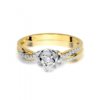 Pierścionek zaręczynowy z brylantami 0.12ct BD420