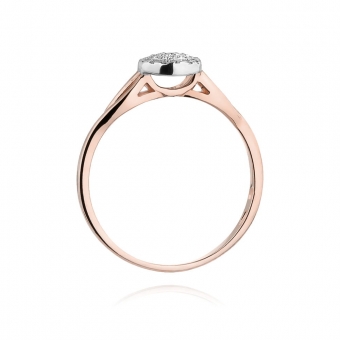 Pierścionek z różowego złota z brylantami 0.12ct BD421/R