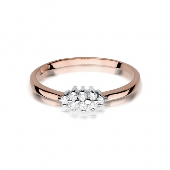 Pierścionek z różowego złota z brylantami 0.11ct BD427/R