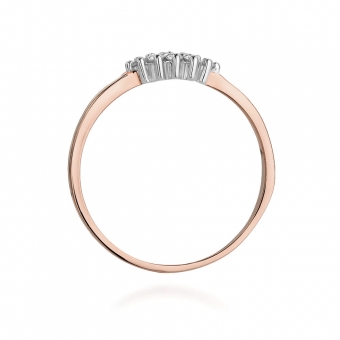 Pierścionek z różowego złota z brylantami 0.11ct BD427/R