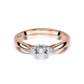 Pierścionek z różowego złota z brylantami 0.13ct BD428/R