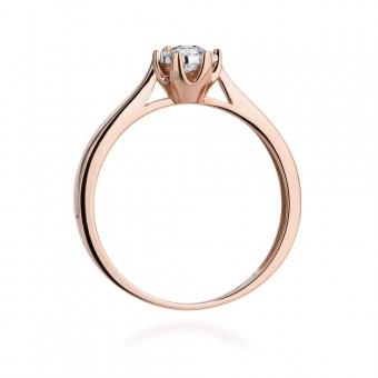 Pierścionek z różowego złota z brylantem 0.20ct BD429/R
