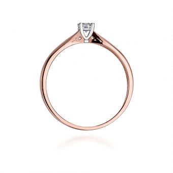 Pierścionek z różowego złota z brylantem 0.10ct BD45/R