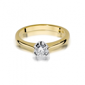 Złoty pierścionek zaręczynowy z brylantem 0.30ct BD47/30