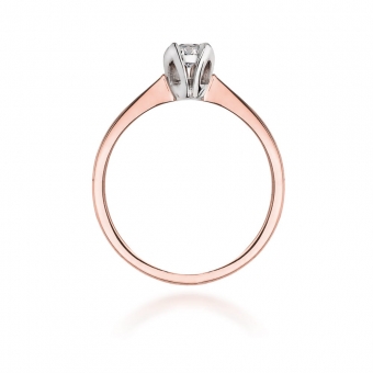 Pierścionek z różowego złota z brylantem 0.10ct BD47/R