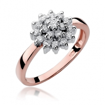 Pierścionek z różowego złota z brylantami 0.40ct BD4/40/R
