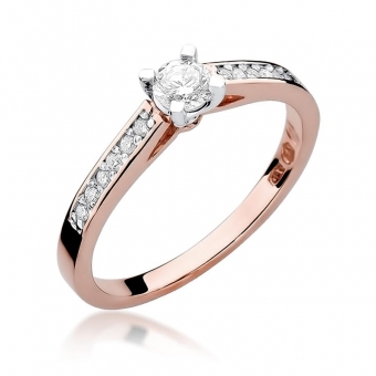 Pierścionek z różówego złota z brylantami 0.36ct BD52/R