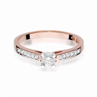 Pierścionek z różówego złota z brylantami 0.36ct BD52/R
