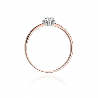 Pierścionek z różowego złota z brylantem 0.10ct BD53/R